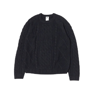 나이키 케이블 니트 롱슬리브 스웨터 블랙 아시아 DQ5177-010